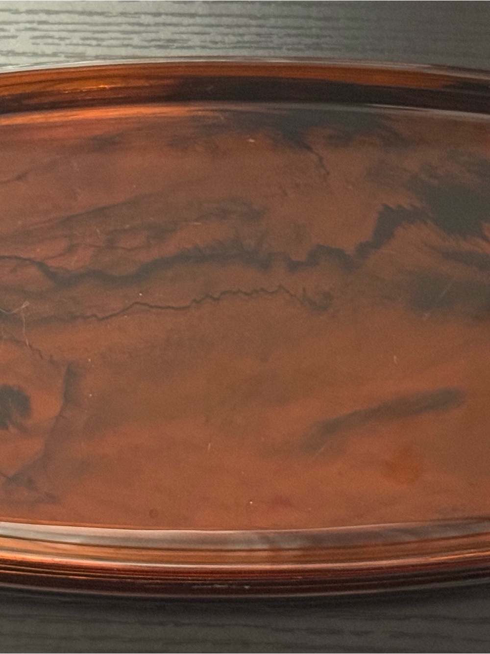 Set of (6) Vintage MCM Marbled Amber Lucite Faux Tortoise Shell Snack Trays - Picture 3 of 9